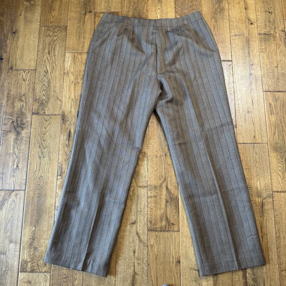 VTG Harve Benard Holtzman 100% Wool Brown Pinstripe Pants Trousers Womens Sz 16 - Picture 7 of 7